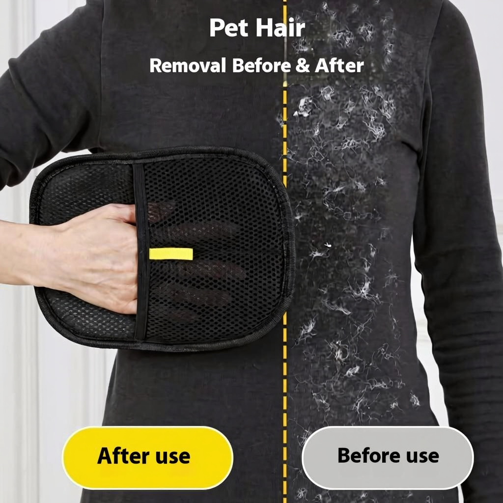 FurLuxe glove on hand — ergonomic fit for one-handed sofa cleaning Singapore